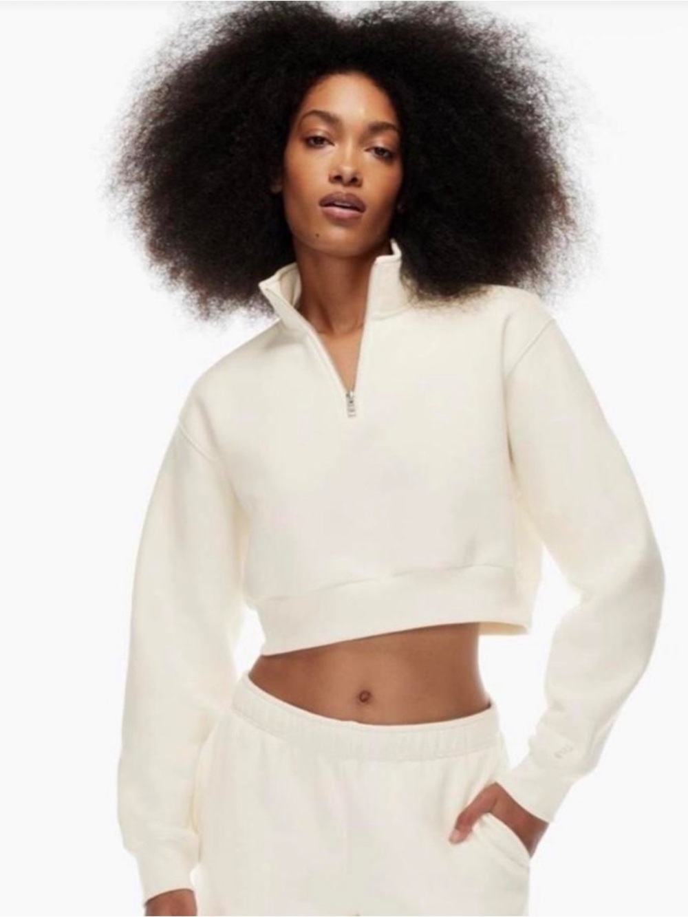 TNA | Perfect Airy Fleece Cropped Quarter Zip
